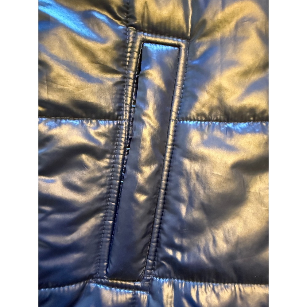 Coleman Puffer Vest Mens Large Navy Blue Good Mixed Media Quilted Full Zip - Picture 10 of 10